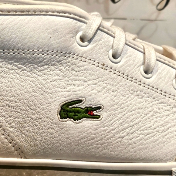 Lacoste Ampthill LCR3 SPM Leather Mens Sz 9.5 White Premium Leather - Picture 7 of 11